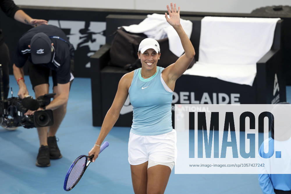 TENNIS ADELAIDE INTERNATIONAL, Madison Keys of the USA celebrates victory in the Women?s Final match against Jessica Pegula of the USA during the Adelaide International at Memorial Drive Tennis Club in Adelaide, Saturday, January 11, 2025. ( NO ARCHIVING, , NO USE IN BOOKS WITHOUT CONSENT ADELAIDE SOUTH AUSTRALIA AUSTRALIA