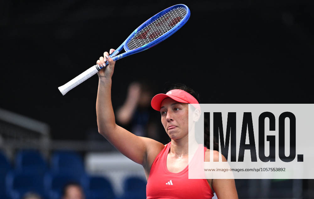 TENNIS AUSTRALIAN OPEN, Jessica Pegula of USA celebrates winning her round 1 match against Maya Joint of Australiaduring the 2025 Australian Open at Melbourne Park in Melbourne, Monday, January 13, 2025. ( NO ARCHIVING, , NO USE IN BOOKS WITHOUT CONSENT MELBOURNE VICTORIA AUSTRALIA