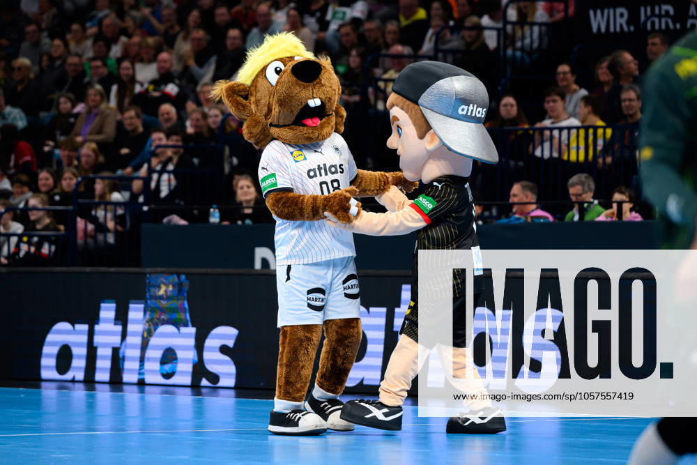 Hamburg Handball International Match Preparation World Cup Germany Brazil Hanniball Mascot Hamburg Barlays Arena Germany