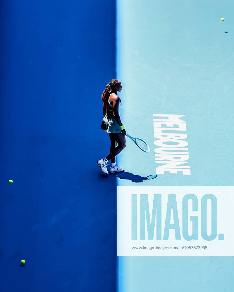 Coco Gauff seen in action with Sofia Kenin during Round 1 Australian Open Tennis versus. Melbourne Australia - ZUMAs197 20250113_aaa_s197_191