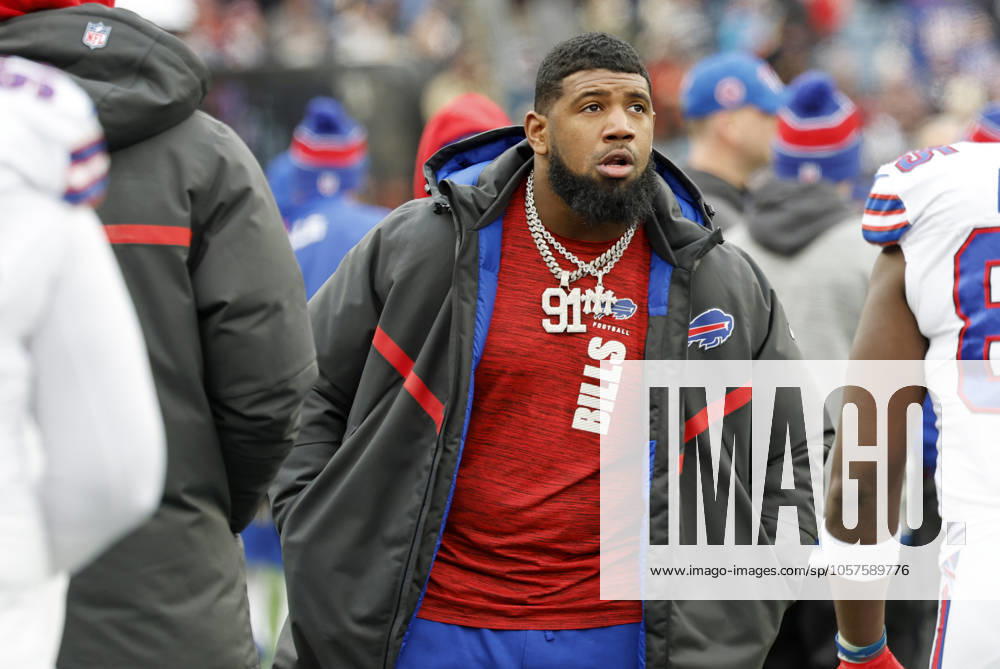 FOXBOROUGH, MA - JANUARY 05: Buffalo Bills defensive tackle Ed Oliver (91) during a game between the New England Patriots and the Buffalo Bills on January 5, 2025, at Gillette Stadium in Foxborough, Massachusetts. (Photo by Fred Kfoury III Icon Sportswire) NFL, American Football Herren, USA JAN 05 Bills at Patriots Icon482250105068