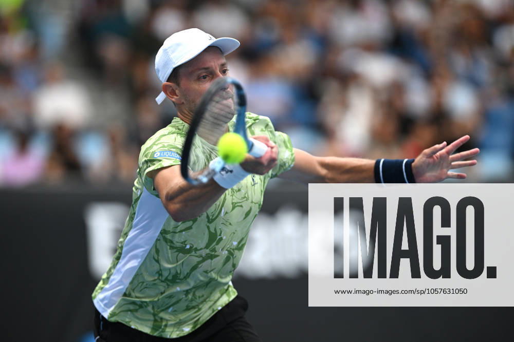 TENNIS AUSTRALIAN OPEN, James Duckworth of Australia in action during his round 2 match Roberto Carballes Baena of Spain during the 2025 Australian Open at Melbourne Park in Melbourne, Wednesday, January 15, 2025. ( NO ARCHIVING, , NO USE IN BOOKS WITHOUT CONSENT MELBOURNE VICTORIA AUSTRALIA