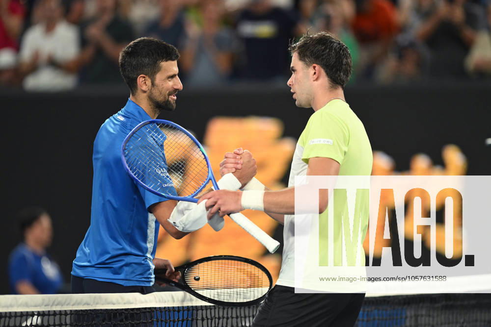 TENNIS AUSTRALIAN OPEN, Novak Djokovic of Serbia after winning his round 2 match against Jaime Faria of Portugal during the 2025 Australian Open at Melbourne Park in Melbourne, Wednesday, January 15, 2025. ( NO ARCHIVING, , NO USE IN BOOKS WITHOUT CONSENT MELBOURNE VICTORIA AUSTRALIA