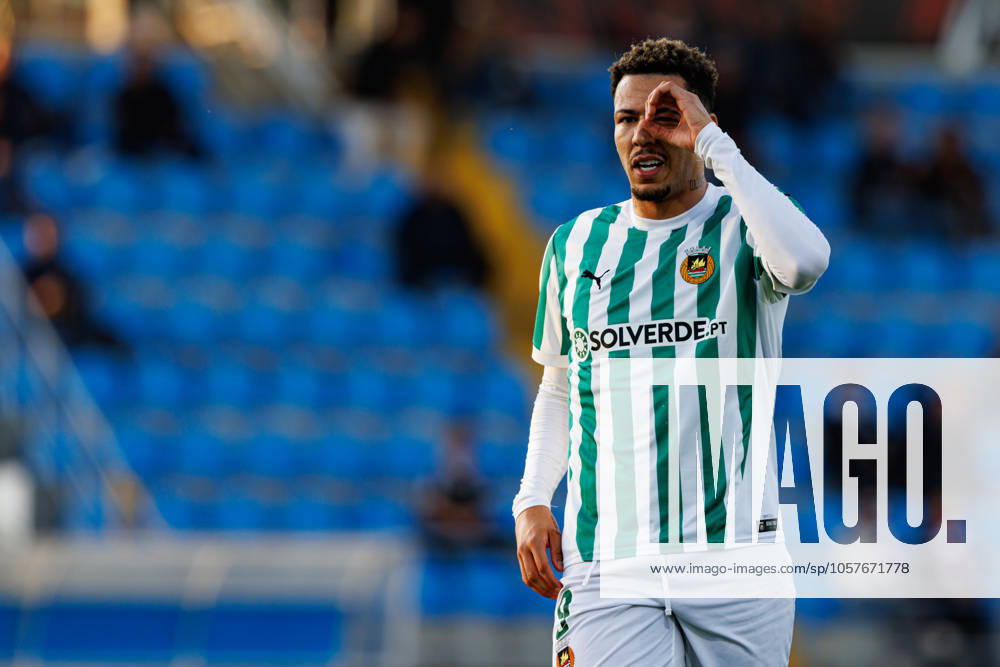 Clayton seen in action celebrating after scoring goal during Taca De Portugal game between teams of Casa Pia AC and Rio Ave FC at Estadio Municipal Rio Maior (Maciej Rogowski) Rio Maior Estadio Municipal Rio Maior Portugal