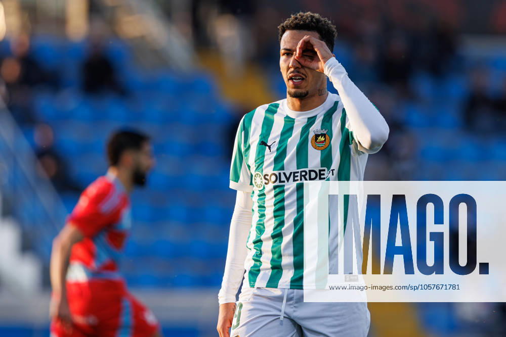 Clayton seen in action celebrating after scoring goal during Taca De Portugal game between teams of Casa Pia AC and Rio Ave FC at Estadio Municipal Rio Maior (Maciej Rogowski) Rio Maior Estadio Municipal Rio Maior Portugal