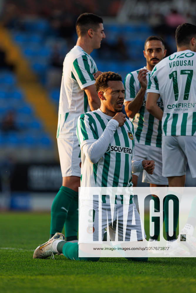 Clayton seen in action celebrating after scoring goal during Taca De Portugal game between teams of Casa Pia AC and Rio Ave FC at Estadio Municipal Rio Maior (Maciej Rogowski) Rio Maior Estadio Municipal Rio Maior Portugal