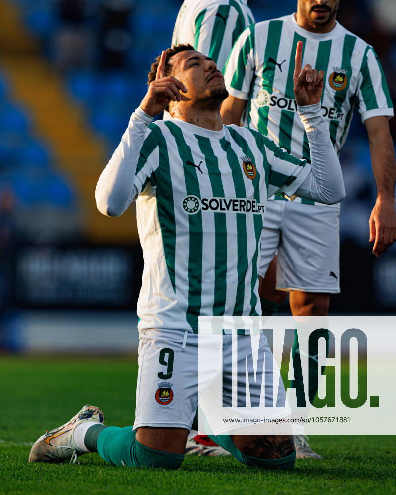 Clayton seen in action celebrating after scoring goal during Taca De Portugal game between teams of Casa Pia AC and Rio Ave FC at Estadio Municipal Rio Maior (Maciej Rogowski) Rio Maior Estadio Municipal Rio Maior Portugal