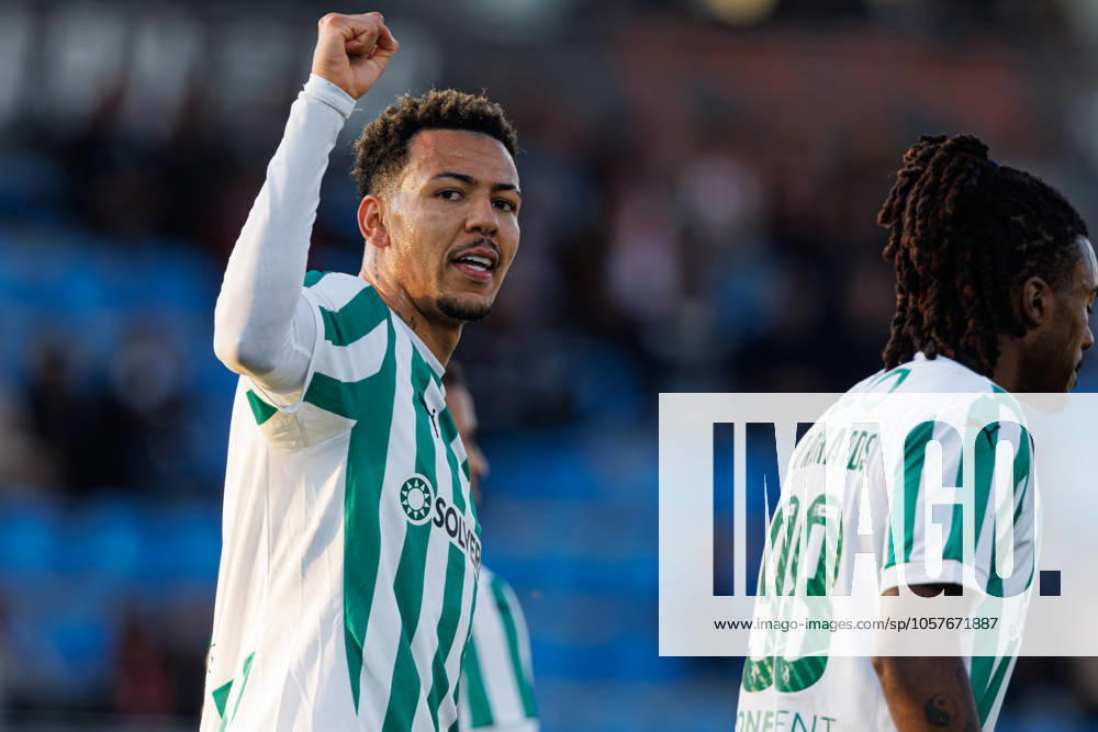 Clayton seen in action celebrating after scoring goal during Taca De Portugal game between teams of Casa Pia AC and Rio Ave FC at Estadio Municipal Rio Maior (Maciej Rogowski) Rio Maior Estadio Municipal Rio Maior Portugal