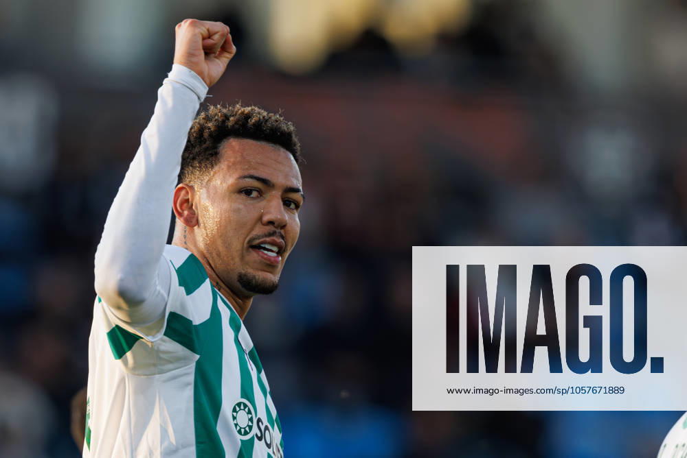 Clayton seen in action celebrating after scoring goal during Taca De Portugal game between teams of Casa Pia AC and Rio Ave FC at Estadio Municipal Rio Maior (Maciej Rogowski) Rio Maior Estadio Municipal Rio Maior Portugal