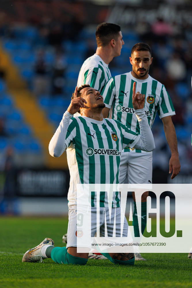 Clayton seen in action celebrating after scoring goal during Taca De Portugal game between teams of Casa Pia AC and Rio Ave FC at Estadio Municipal Rio Maior (Maciej Rogowski) Rio Maior Estadio Municipal Rio Maior Portugal