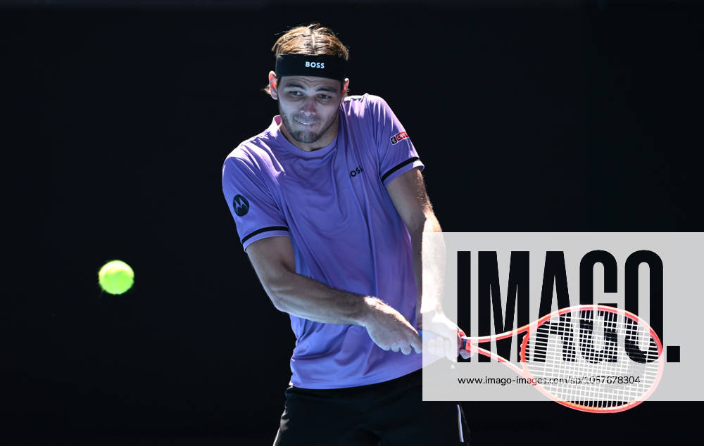 TENNIS AUSTRALIAN OPEN, Taylor Fritz of USA in action during his round 2 match against Cristian Garin of Chile during the 2025 Australian Open at Melbourne Park in Melbourne, Thursday, January 16, 2025. ( NO ARCHIVING, , NO USE IN BOOKS WITHOUT CONSENT MELBOURNE VICTORIA AUSTRALIA