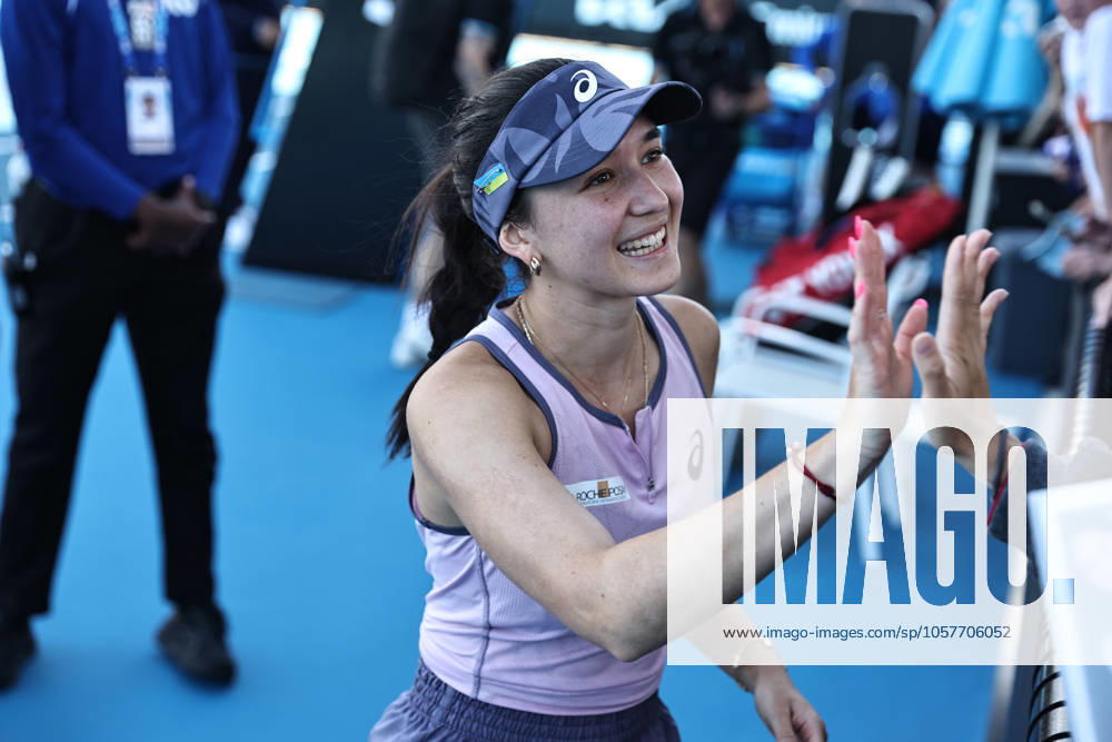Eva Lys, GER, with fans after second round of 2025 Australian Open in Melbourne