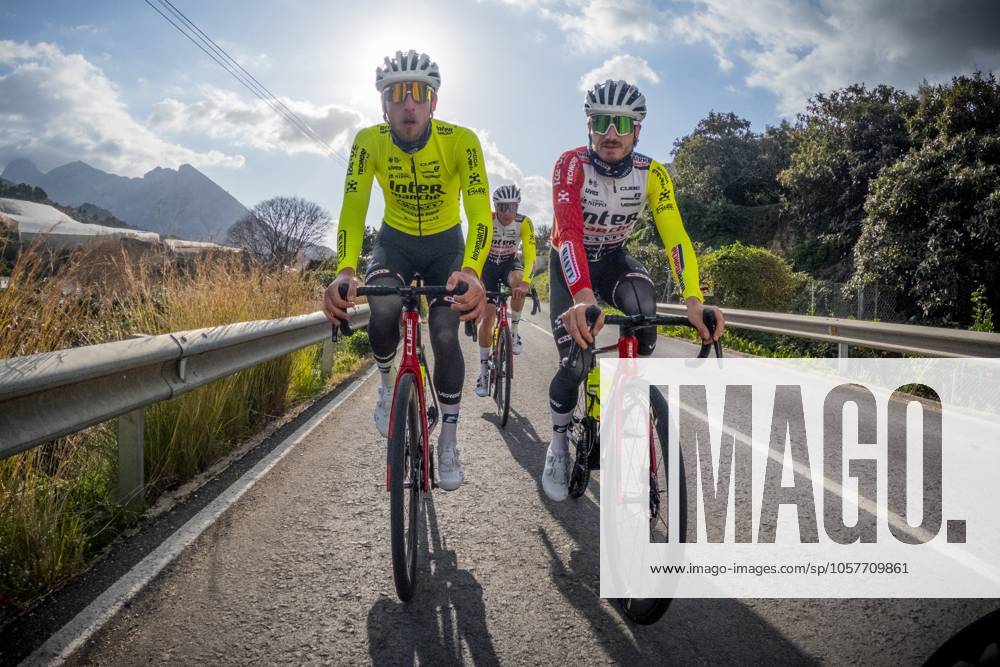 Intermarche Wanty Cycling Team Winter Training Camp {year} L ALFAS DEL PI, SPAIN - JANUARY 16 : Rutsch Jonas (GER) of Intermarche - Wanty, Rota Lorenzo (ITA) of Intermarche - Wanty pictured during a training session at the Intermarche Wanty UCI World Team winter stage camp as part of the preparation for the new 2025 season on January 16, 2025 in L Alfas del Pi, Spain, 16 01 2025 L Alfas del Pi Spain