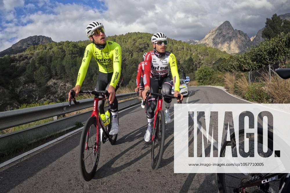 Intermarche Wanty Cycling Team Winter Training Camp {year} L ALFAS DEL PI, SPAIN - JANUARY 16 : Rutsch Jonas (GER) of Intermarche - Wanty, Rota Lorenzo (ITA) of Intermarche - Wanty pictured during a training session at the Intermarche Wanty UCI World Team winter stage camp as part of the preparation for the new 2025 season on January 16, 2025 in L Alfas del Pi, Spain, 16 01 2025 L Alfas del Pi Spain