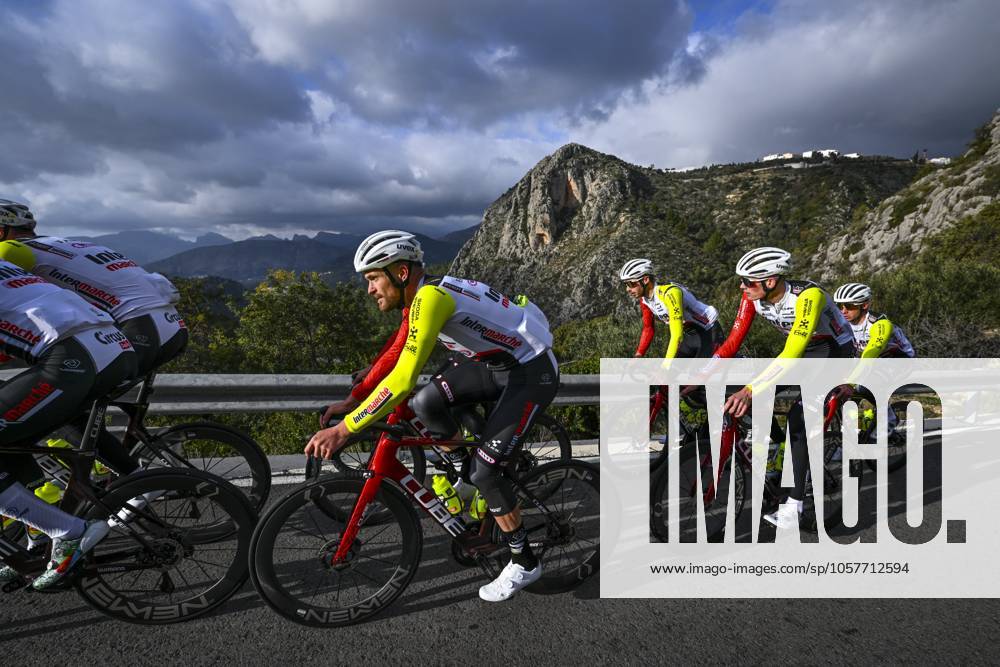 Intermarche Wanty Cycling Team Winter Training Camp {year} L ALFAS DEL PI, SPAIN - JANUARY 16 : Petit Adrien (FRA) of Intermarche - Wanty, Braet Vito (BEL) of Intermarche - Wanty, Van Sintmaartensdijk Roel (NED) of Intermarche - Wanty, Thijssen Gerben (BEL) of Intermarche - Wanty pictured during a training session at the Intermarche Wanty UCI World Team winter stage camp as part of the preparation for the new 2025 season on January 16, 2025 in L Alfas del Pi, Spain, 16 01 2025 L Alfas del Pi Spain