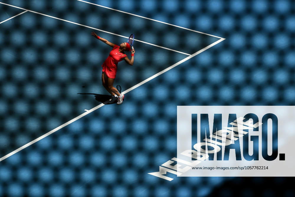 TENNIS AUSTRALIAN OPEN, Diana Shnaider of Russia serves during her round three match against Donna Vekic of Croatia during the 2025 Australian Open at Melbourne Park in Melbourne, Friday, January 17, 2025. ( NO ARCHIVING, , NO USE IN BOOKS WITHOUT CONSENT MELBOURNE VICTORIA AUSTRALIA