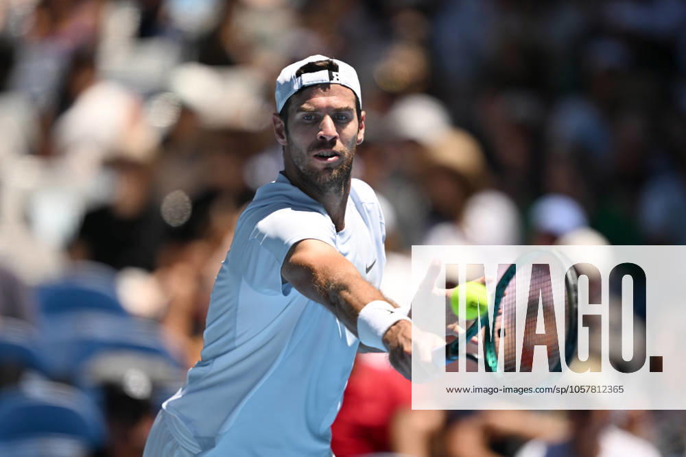 TENNIS AUSTRALIAN OPEN, Karen Khachanov of Russia returns during his round three match against Alex Michelsen of USA during the 2025 Australian Open at Melbourne Park in Melbourne, Saturday, January 18, 2025. ( NO ARCHIVING, , NO USE IN BOOKS WITHOUT CONSENT MELBOURNE VICTORIA AUSTRALIA