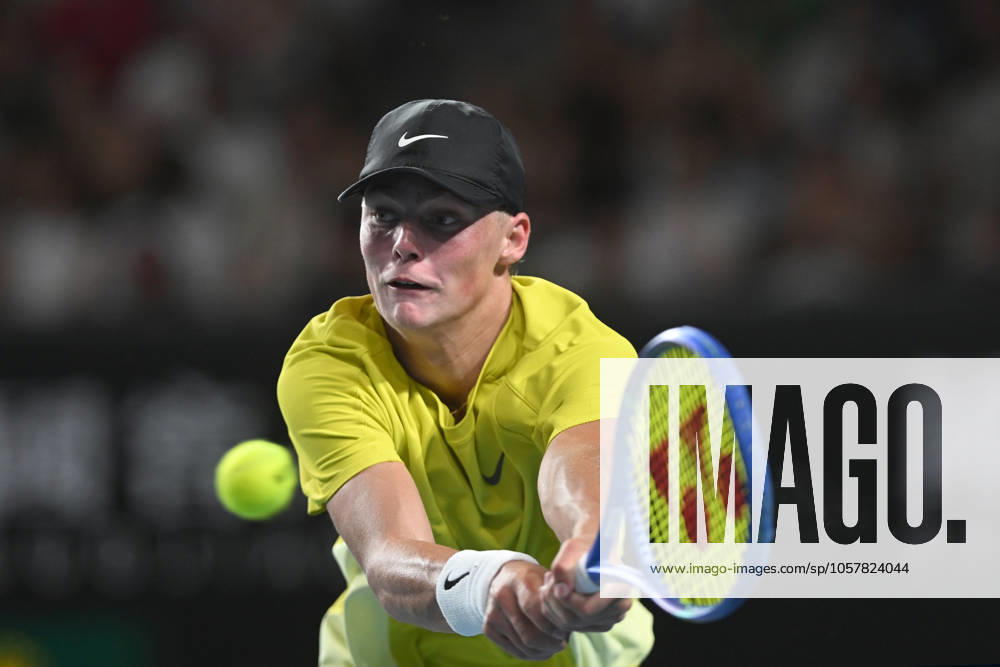 TENNIS AUSTRALIAN OPEN, Cruz Hewitt of Australia during his round one boys singles match against MooBeen KIim of Korea during the 2025 Australian Open at Melbourne Park in Melbourne, Saturday, January 18, 2025. ( NO ARCHIVING, , NO USE IN BOOKS WITHOUT CONSENT MELBOURNE VICTORIA AUSTRALIA