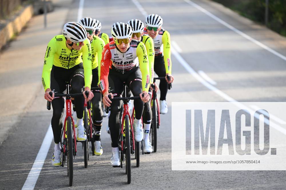 Intermarche Wanty Cycling Team Winter Training Camp {year} L ALFAS DEL PI, SPAIN - JANUARY 18 : Barre Louis (FRA) of Intermarche - Wanty, Van Boven Luca (BEL) of Intermarche - Wanty pictured during a training session at the Intermarche Wanty UCI World Team winter stage camp as part of the preparation for the new 2025 season on January 18, 2025 in L Alfas del Pi, Spain, 18 01 2025 L Alfas del Pi Spain