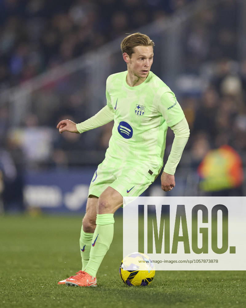 Getafe CF v FC Barcelona, Barca - LaLiga EA Sports Frenkie de Jong of FC Barcelona in action during the LaLiga EA Sports match between Getafe CF and FC Barcelona at Coliseum Alfonso Perez on January 18, 2025, in Getafe, Spain. Getafe Coliseum Alfonso Perez Madrid Spain RL_GETvFCB_000128