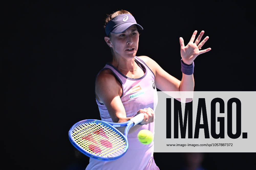 TENNIS AUSTRALIAN OPEN, Belinda Bencic of Switzerland during her round four match against Coco Gauff of the USA during the 2025 Australian Open at Melbourne Park in Melbourne, Sunday, January 19, 2025. ( NO ARCHIVING, , NO USE IN BOOKS WITHOUT CONSENT MELBOURNE VICTORIA AUSTRALIA