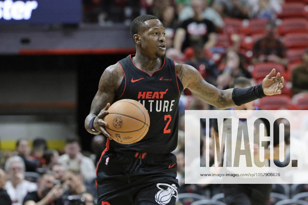 Miami Heat guard Terry Rozier gestures during action against the Boston Celtics during the first half at Kaseya Center on Feb. 11, 2024, in Miami. Miami USA - ZUMAm67_ 0795866669st