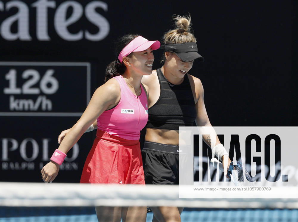Tennis: Australian Open Miyu Kato (L) of Japan and Renata Zarazua of Mexico are pictured after losing to Gabriela Dabrowski of Canada and Erin Routliffe of New Zealand in the women s doubles quarterfinals at the Australian Open in Melbourne on Jan. 21. 2025. A14AA0004018699P