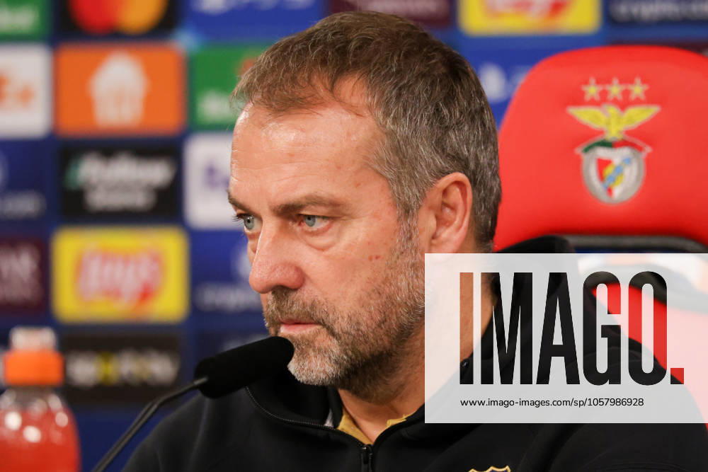 Portugal, Estadio do SL Benfica Lisbon 20 January 2025 Uefa Champions League phase 2024 25 Matchday 7, Press conference , Training S L Benfica FC Barcelona v l Coach Hansi Flick FC Barcelona at the press conference