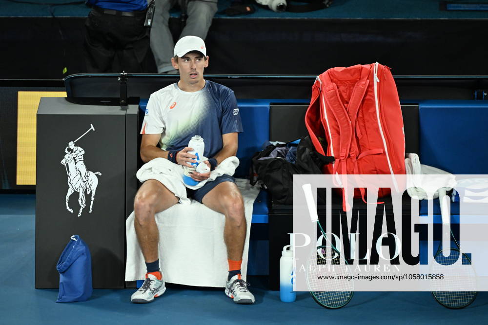 TENNIS AUSTRALIAN OPEN, Alex de Minaur of Australia during his quarterfinal match against Jannik Sinner of Italy during the 2025 Australian Open at Melbourne Park in Melbourne, Wednesday, January 22, 2025. ( NO ARCHIVING, , NO USE IN BOOKS WITHOUT CONSENT MELBOURNE VICTORIA AUSTRALIA