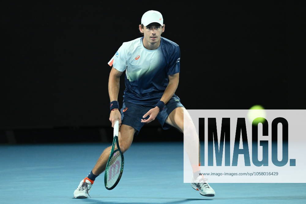 TENNIS AUSTRALIAN OPEN, Alex de Minaur of Australia during his quarterfinal match against Jannik Sinner of Italy during the 2025 Australian Open at Melbourne Park in Melbourne, Wednesday, January 22, 2025. ( NO ARCHIVING, , NO USE IN BOOKS WITHOUT CONSENT MELBOURNE VICTORIA AUSTRALIA
