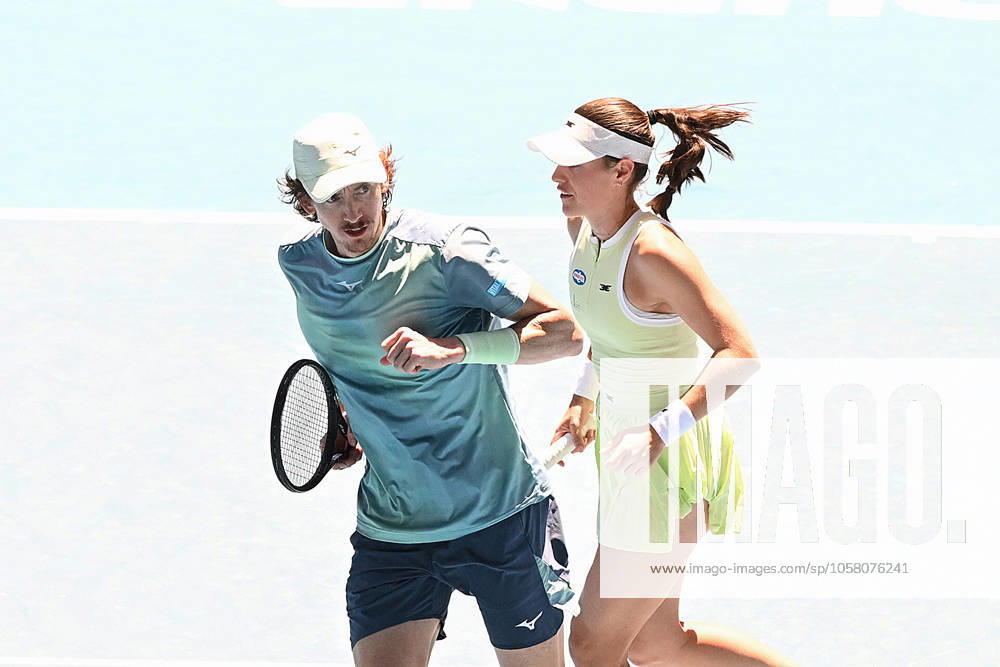 TENNIS AUSTRALIAN OPEN, Kimberly Birrell (right) and John-Patrick Smith of Australia during their mixed doubles final match against Olivia Gadecki and John Peers of Australia during the 2025 Australian Open at Melbourne Park in Melbourne, Friday, January 24, 2025. ( NO ARCHIVING, , NO USE IN BOOKS WITHOUT CONSENT MELBOURNE VICTORIA AUSTRALIA