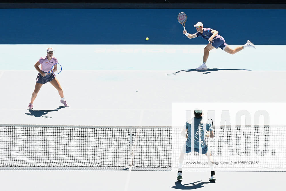 TENNIS AUSTRALIAN OPEN, Olivia Gadecki and John Peers of Australia during their mixed doubles final match against Kimberly Birrell and John-Patrick Smith of Australia during the 2025 Australian Open at Melbourne Park in Melbourne, Friday, January 24, 2025. ( NO ARCHIVING, , NO USE IN BOOKS WITHOUT CONSENT MELBOURNE VICTORIA AUSTRALIA