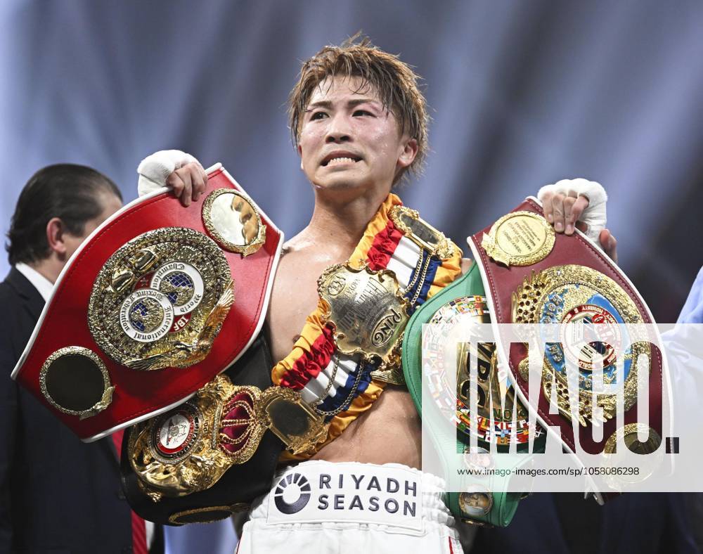 KW04 Boxing: Inoue vs. Kim Undisputed super bantamweight boxing world champion Naoya Inoue of Japan poses after making a successful defense of his belts over South Korea s Kim Ye Joon on Jan. 24, 2025, at Tokyo s Ariake Arena. A14AA0004034533P