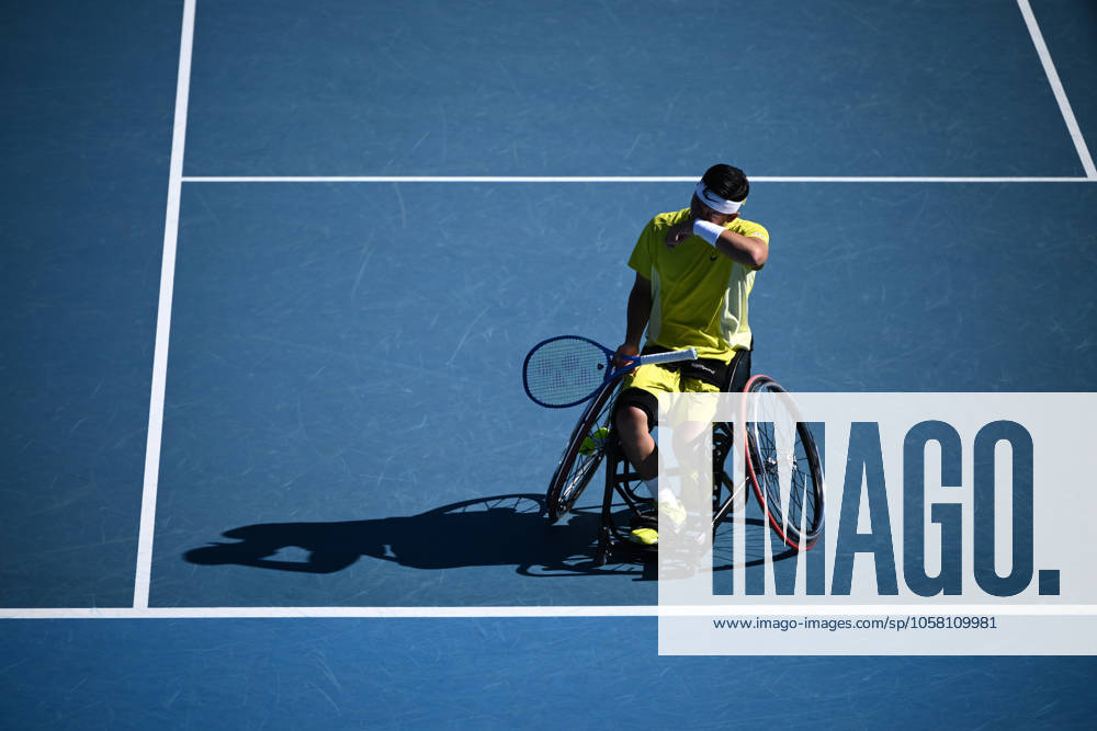 TENNIS AUSTRALIAN OPEN, A dejected Tokito Oda of Japan during his Men?s Wheelchair Singles final against Alfie Hewett of the United Kingdom during the 2025 Australian Open at Melbourne Park in Melbourne, Saturday, January 25, 2025. ( NO ARCHIVING, , NO USE IN BOOKS WITHOUT CONSENT MELBOURNE VICTORIA AUSTRALIA