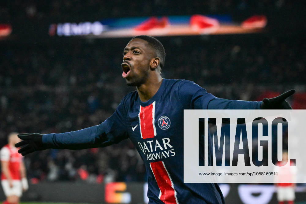 Ligue 1 PSG vs Stade de Reims - FA Paris Saint-Germain’s forward Ousmane Dembele celebrates scoring a goal during the French L1 football match between Paris Saint-Germain and Stade de Reims at the Parc des Princes stadium in Paris on January 25, 2025. Photo by Firas Abdullah ABACAPRESS.COM Paris Île-de-France France