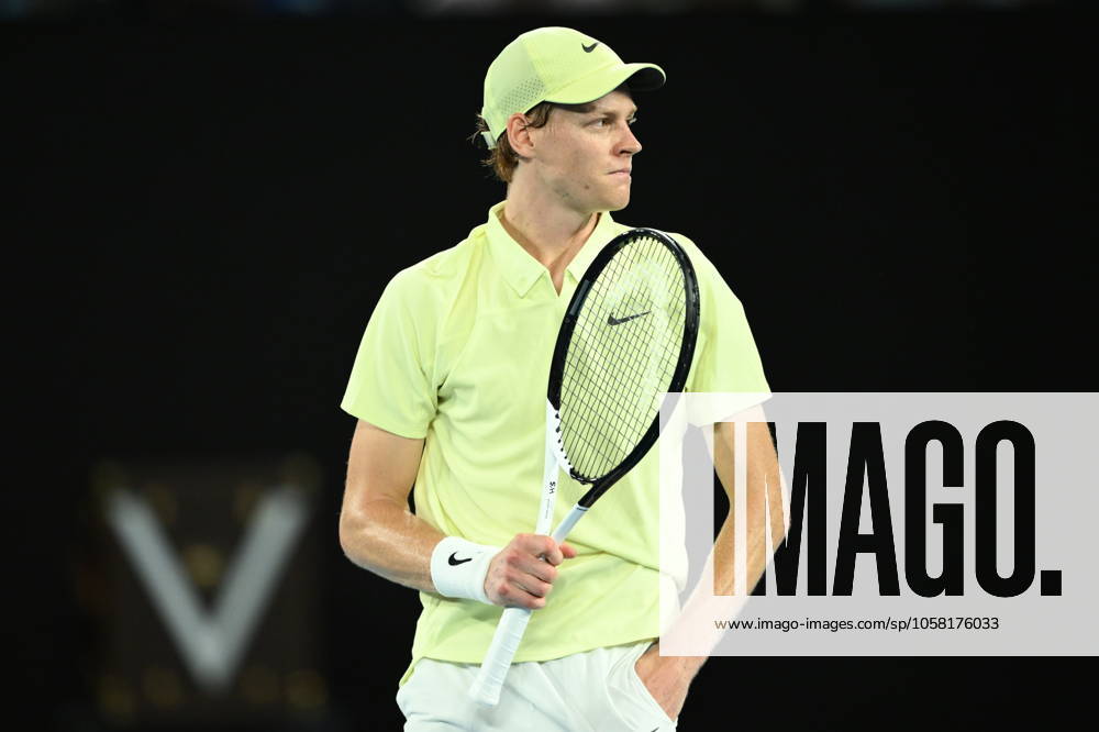 TENNIS AUSTRALIAN OPEN, Jannik Sinner of Italy looks on during the Men?s singles final against Alexander Zverev of Germany at the 2025 Australian Open at Melbourne Park in Melbourne, Sunday, January 26, 2025. ( NO ARCHIVING, , NO USE IN BOOKS WITHOUT CONSENT MELBOURNE VICTORIA AUSTRALIA