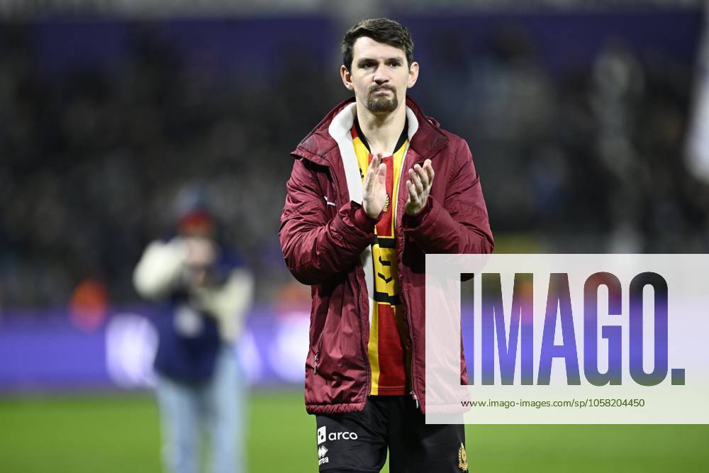 RSC Anderlecht v KV Mechelen - Jupiler Pro League ANDERLECHT, BELGIUM - JANUARY 26 : Raman Benito forward of KV Mechelen greeting the fans despite the defeat during the Jupiler Pro League match between RSC Anderlecht and KV Mechelen on January 26, 2025 in Anderlecht, Belgium, 26 01 2025 Anderlecht Belgium