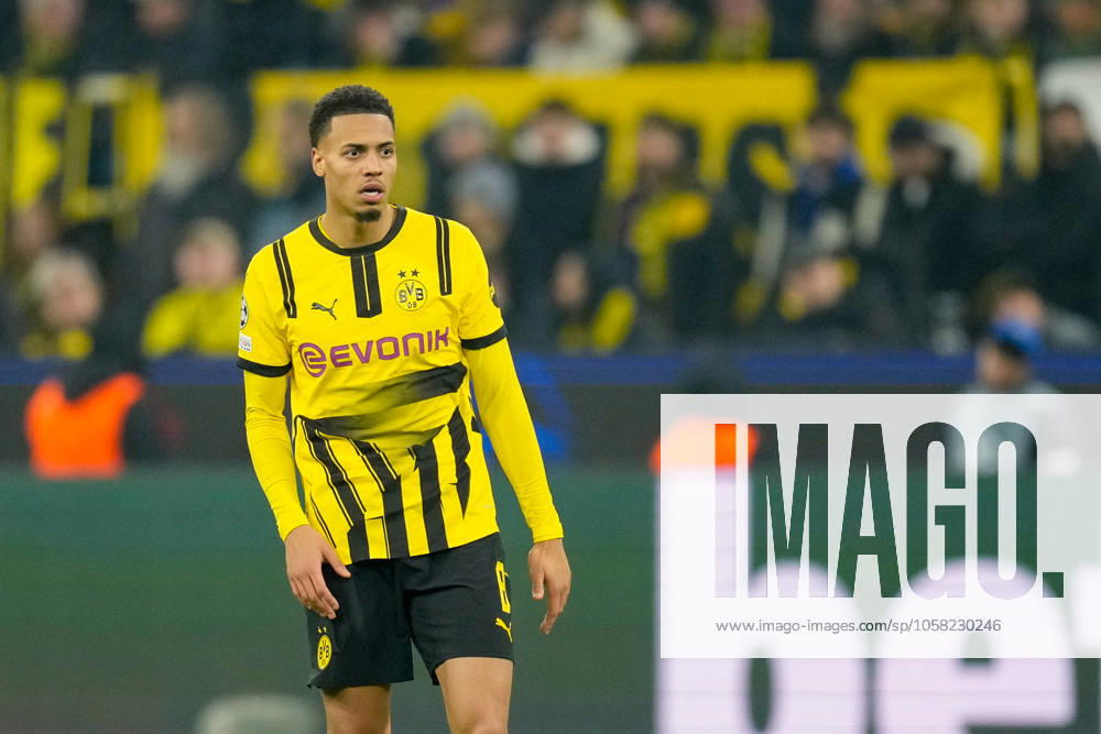 Felix Nmecha Borussia Dortmund looks on during the UEFA Champions League 2024 25 League Phase MD6 match between Borussia Dortmund and FC Barcelona at Signal Iduna Park on December 11, 2024 in Dortmund, Germany Photo by Alex Gottschalk DeFodi Images Defodi 001 ar20241211 1324290 Defodi-001
