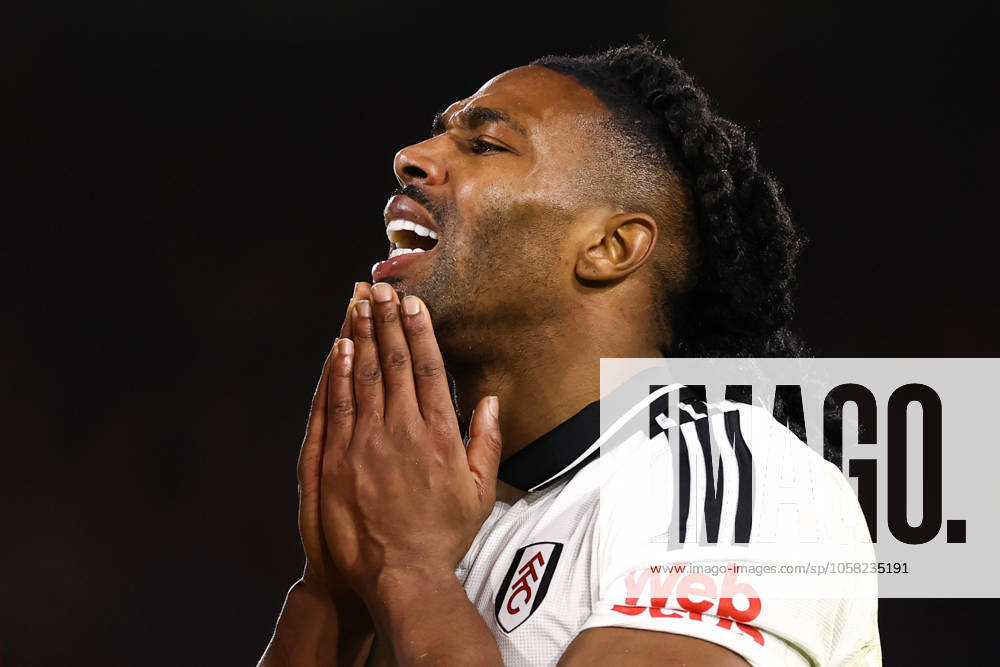 Fulham gegen Manchester United 26. Januar 2025, London Premier League Fußball Fulham gegen Manchester United Adama Traore von Fulham reagiert Foto Jacques Feeney Abseits London UK