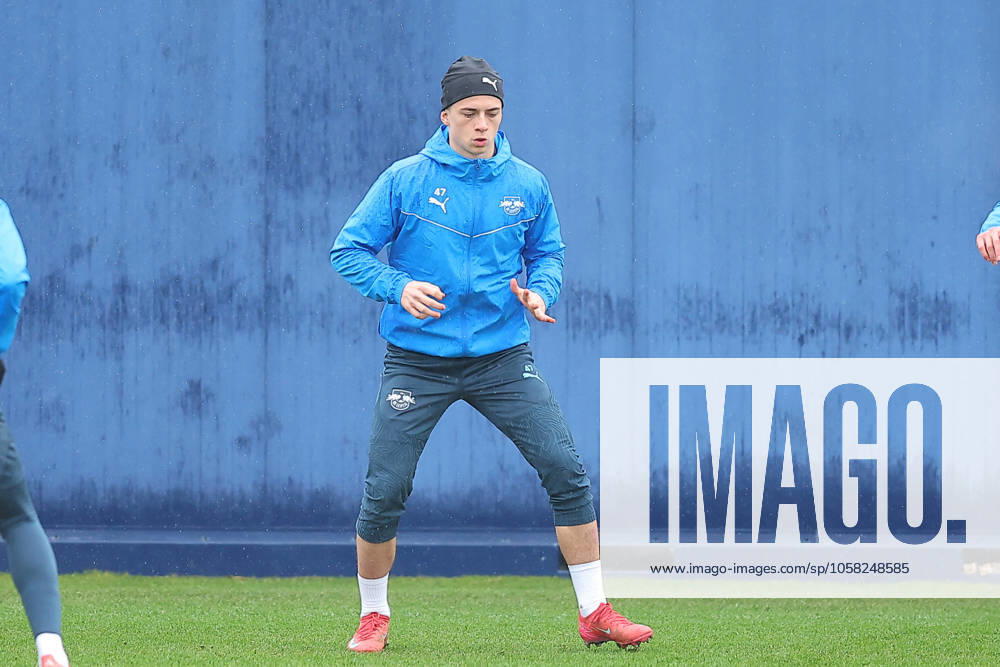 RB Leipzig Training Champions League Leipzig, 28 01 2025, RBL Training Center, UEFA Champions League, RB LEIPZIG Final training before tomorrows match at Sturm Graz , In the picture Viggo Gebel , For editorial use only Editorial use only ,