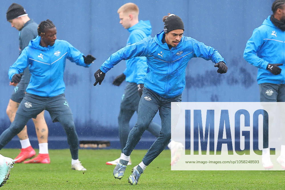 RB Leipzig Training Champions League Leipzig, 28 01 2025, RBL Training Center, UEFA Champions League, RB LEIPZIG Final training before tomorrows match at Sturm Graz , In the picture Yussuf Yurary Poulsen , For editorial use only Editorial use only ,