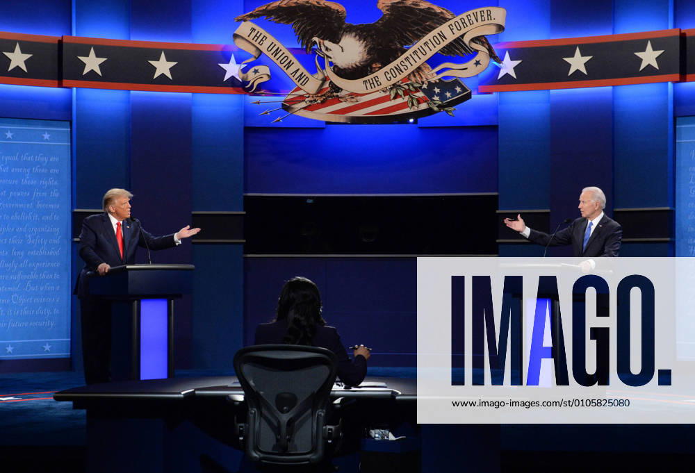 Republican presidential candidate President Donald Trump and Democratic presidential candidate former Vice President Joe Biden participate in the final presidential debate with moderator Kristen Welker, on the campus of Belmont University, in Nashville, Tennessee on Thursday, October 22, 2020. NAS20201022372 KEVINxDIETSCH