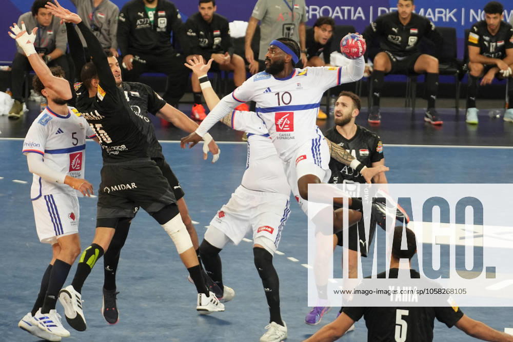 Handball - IHF Men s World Championship, WM, Weltmeisterschaft - France V Egypt 10 Dika MEM OF FRANCE during the IHF Men s World Championship 2025, Quarter-Finals Handball match between France and Egypt on 28 January 2025 at Arena Zagreb in Zagreb, Croatia - Photo Laurent Lairys ABACAPRESS,COM Zagreb Croatia