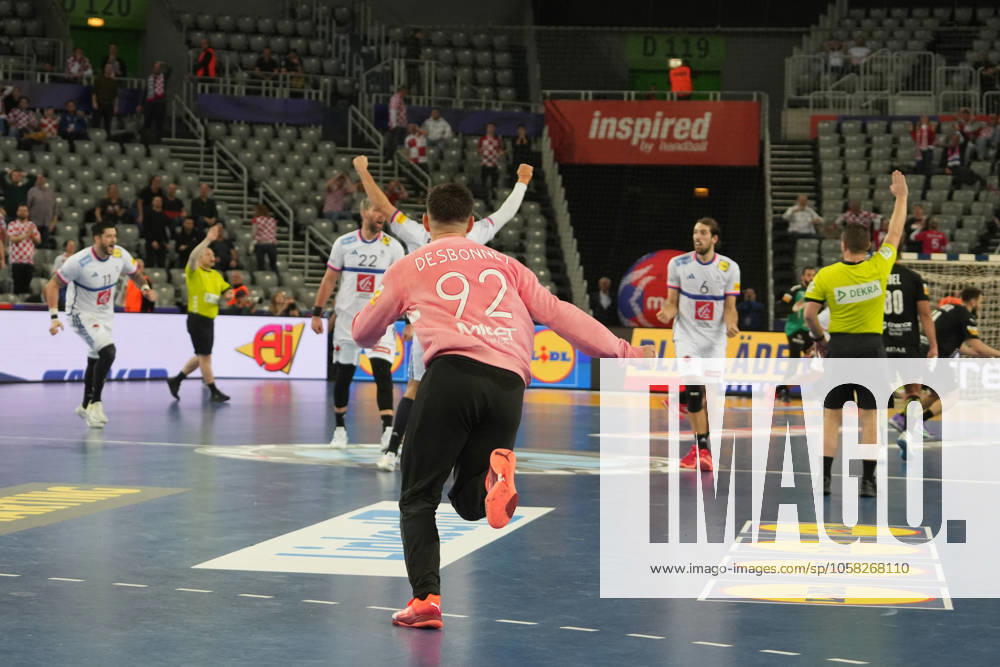 Handball - IHF Men s World Championship, WM, Weltmeisterschaft - France V Egypt Celebration Team France during the IHF Men s World Championship 2025, Quarter-Finals Handball match between France and Egypt on 28 January 2025 at Arena Zagreb in Zagreb, Croatia - Photo Laurent Lairys ABACAPRESS.COM Zagreb Croatia