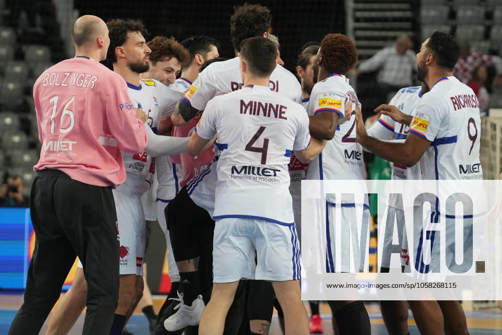 Handball - IHF Men s World Championship, WM, Weltmeisterschaft - France V Egypt Celebration Team France during the IHF Men s World Championship 2025, Quarter-Finals Handball match between France and Egypt on 28 January 2025 at Arena Zagreb in Zagreb, Croatia - Photo Laurent Lairys ABACAPRESS.COM Zagreb Croatia