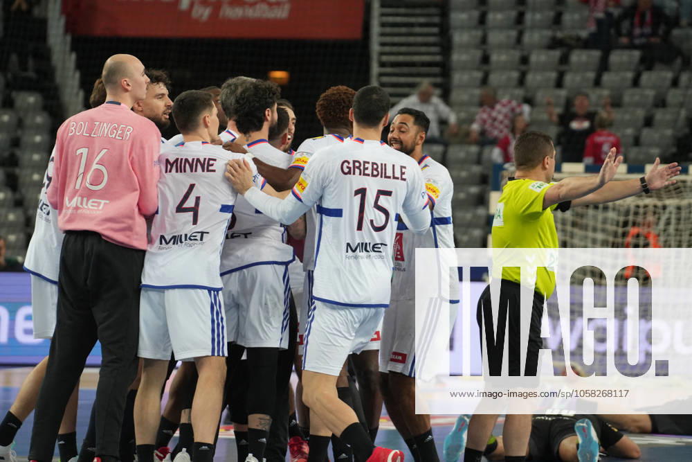 Handball - IHF Men s World Championship, WM, Weltmeisterschaft - France V Egypt Celebration Team France during the IHF Men s World Championship 2025, Quarter-Finals Handball match between France and Egypt on 28 January 2025 at Arena Zagreb in Zagreb, Croatia - Photo Laurent Lairys ABACAPRESS.COM Zagreb Croatia