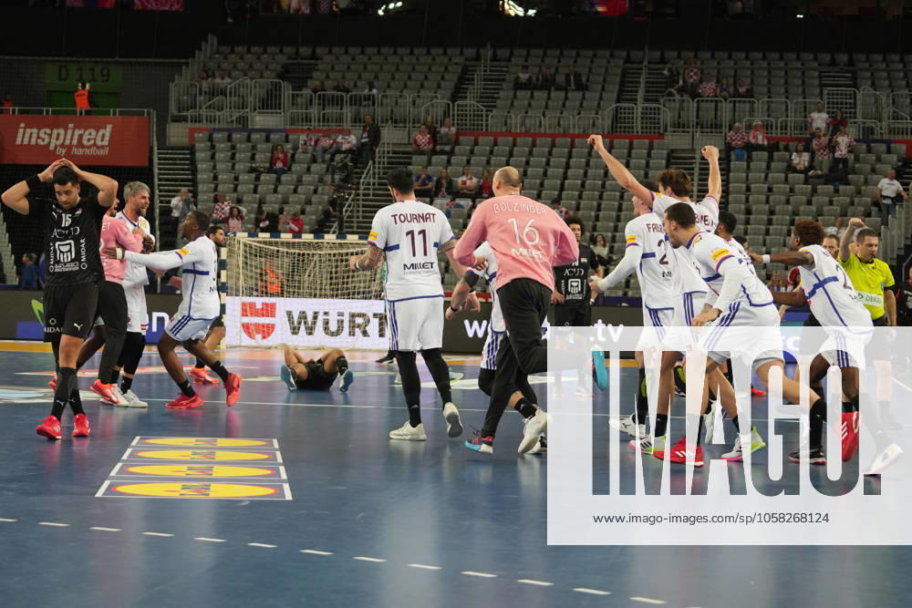 Handball - IHF Men s World Championship, WM, Weltmeisterschaft - France V Egypt Celebration Team France during the IHF Men s World Championship 2025, Quarter-Finals Handball match between France and Egypt on 28 January 2025 at Arena Zagreb in Zagreb, Croatia - Photo Laurent Lairys ABACAPRESS.COM Zagreb Croatia