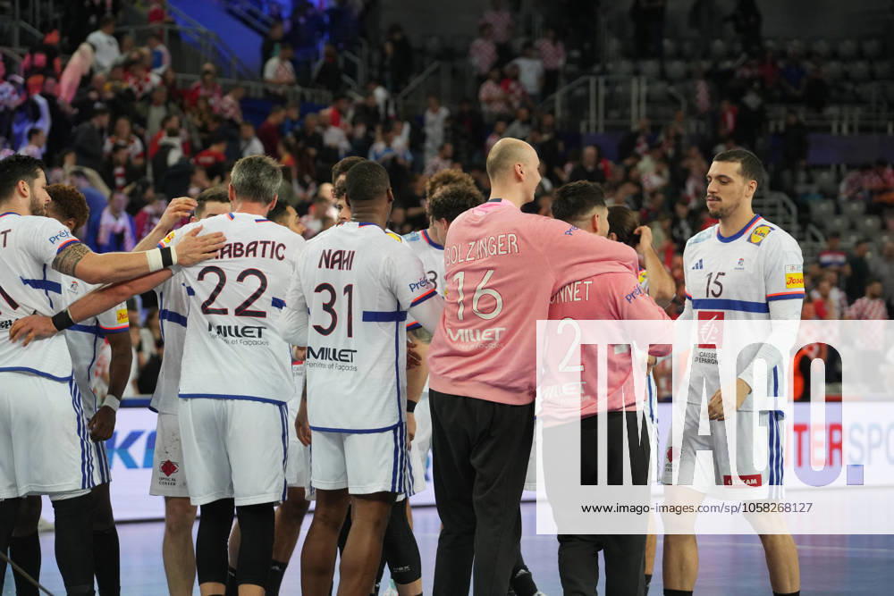 Handball - IHF Men s World Championship, WM, Weltmeisterschaft - France V Egypt Celebration Team France during the IHF Men s World Championship 2025, Quarter-Finals Handball match between France and Egypt on 28 January 2025 at Arena Zagreb in Zagreb, Croatia - Photo Laurent Lairys ABACAPRESS.COM Zagreb Croatia