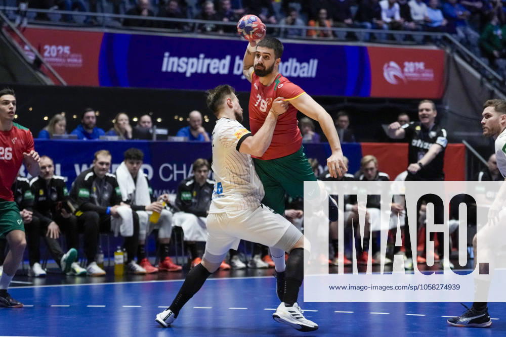 Handball-VM herrer 2025: Kvartfinale Portugal - Tyskland Fornebu 20250129. Portugals Martim Costa under kvartfinalen i VM i handball mellom Portugal og Tyskland i Unity arena. Foto: Stian Lysberg Solum NTB Fornebu Norge . RESTRICTED USE FOR BETTING COMPANIES Ref:_SPOJDaagUM2QkQ.jpg