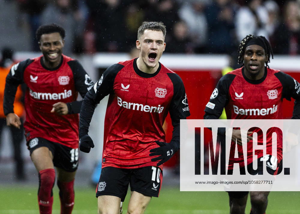 Leverkusen, Bayarena, 29 01 2025 Florian Wirtz of Leverkusen celebrates scoring the 1 0 goal during the championsleague match between Bayer 04 Leverkusen v Sparta Prague